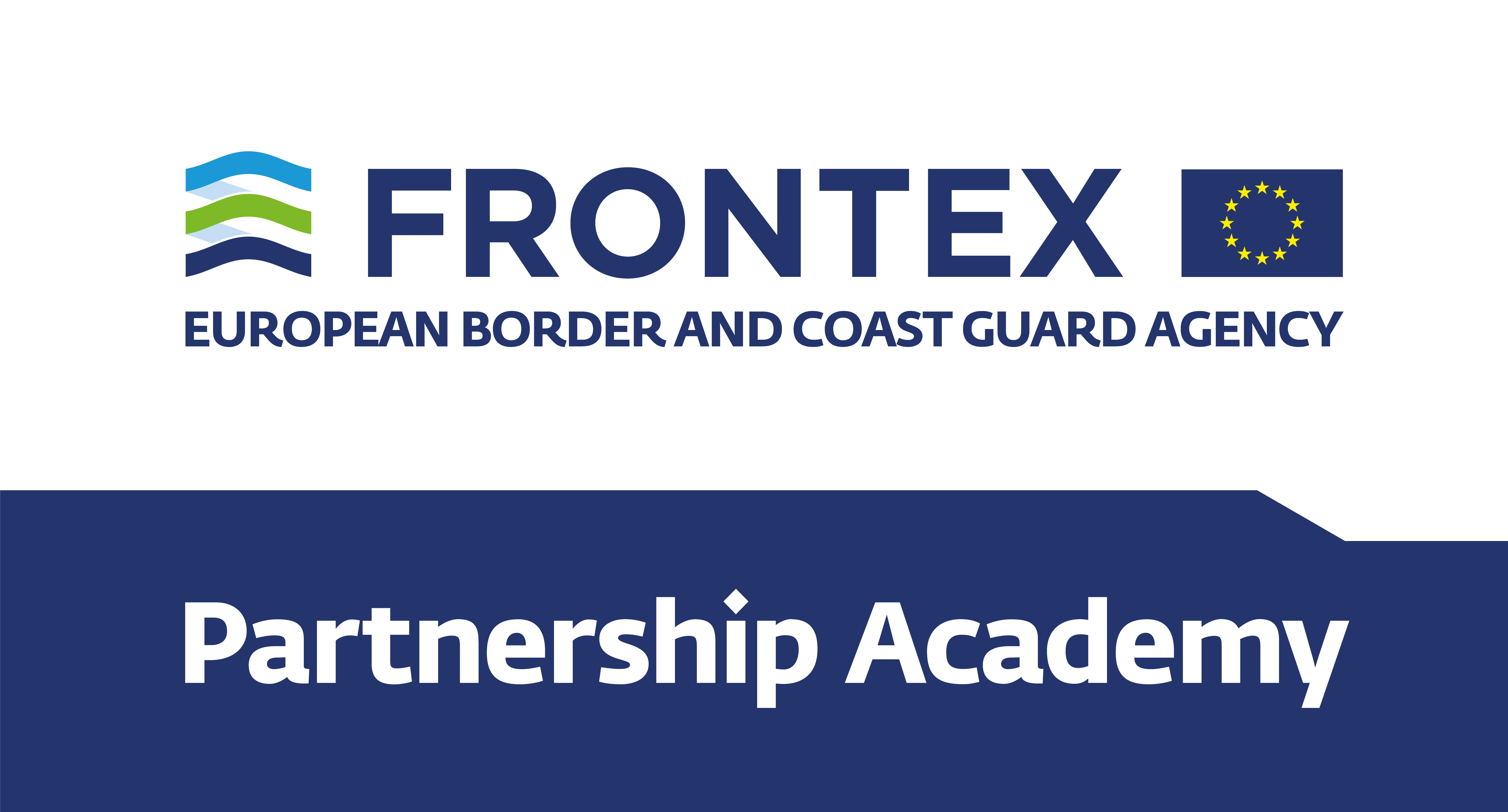 Logo Europejskiej Agencji Zarządzania Współpracą Operacyjną na Zewnętrznych Granicach Państw Członkowskich FRONTEX