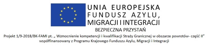 Logo UE Fundusz Azylu, Migracji i Integracji "Bezpieczna Przystań"
