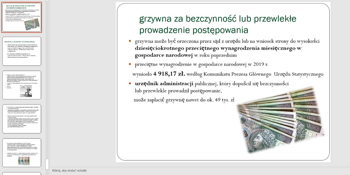Slajd prezentacji kursu prowadzonego on-line