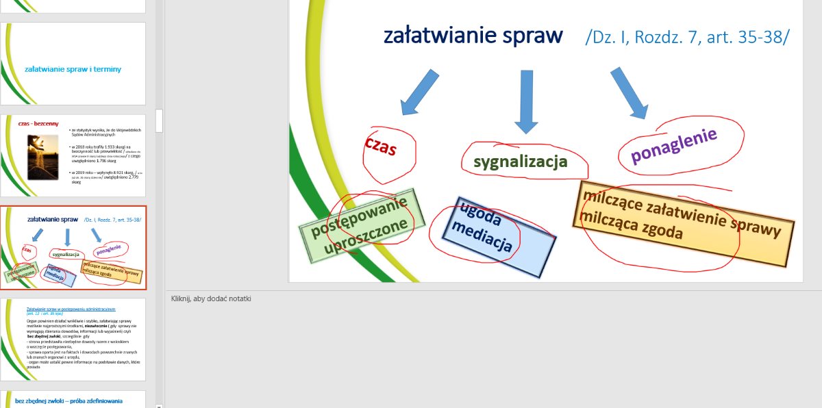 Slajd prezentacji kursu prowadzonego on-line