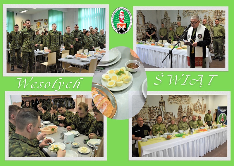 Słuchacze kursu podoficerskiego OSS SG w Lubaniu na spotkaniu Wielkanocnym